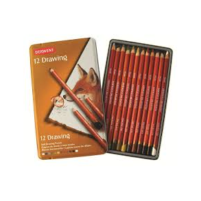 Derwent - Drawing farveblyanter - Metalske m/12 stk.