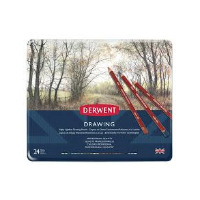 Derwent - Drawing farveblyanter - Metalske m/24 stk.