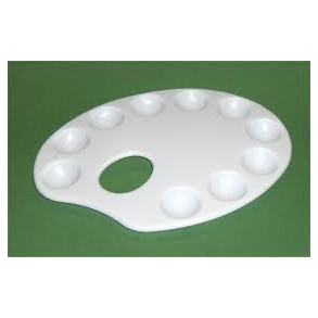 Oval plastikpalette 22x17 cm -10 huller