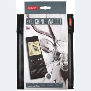 Derwent Skitsest Wallet med omslag i sort 