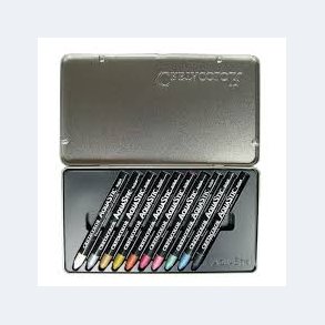 CretaColor Aqua Sticks - Metallic farver i metalske m/10 stk