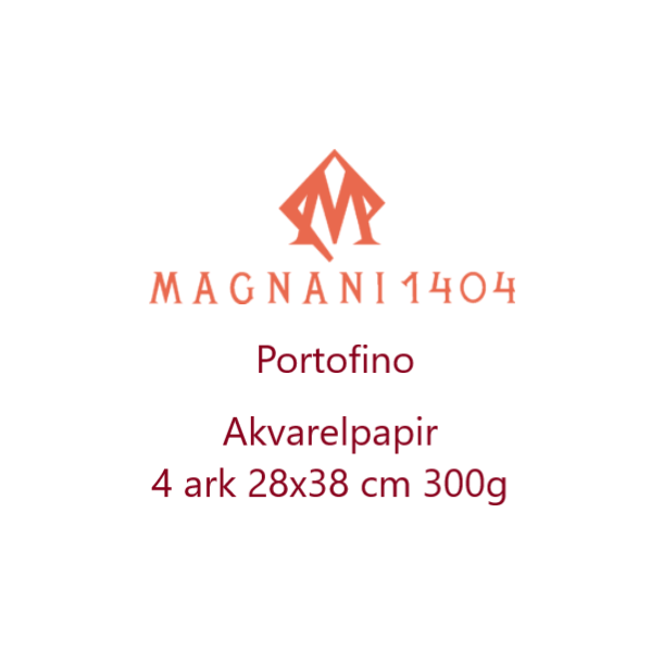 Magnani 1404 Akvarelpapir -Portofino - White opskret i 1/4 - 4 ark  28x38 cm  300g HP