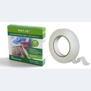 Ph7-70-Ph neutral selvklbende syrefri tape -Hvid 25 mm x 66 m