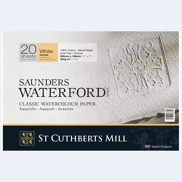 Saunders Waterford Akvarelblokke - White 300g-20 ark  23x31 cm - CP